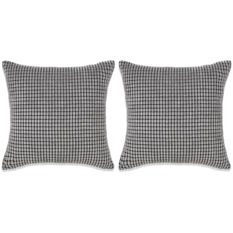 vidaXL Cojines de terciopelo 45x45 cm gris 2 unidades vidaXL Cojines de terciopelo 45x45 cm gris 2 unidades