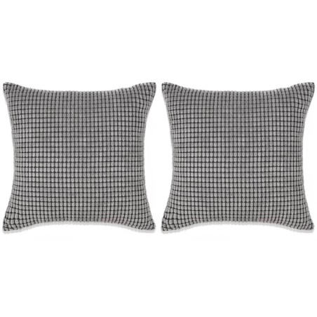 vidaXL Cojines de terciopelo 45x45 cm gris 2 unidades