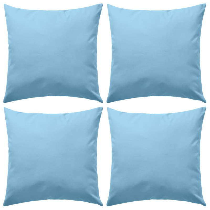 vidaXL Cojines para exteriores 45x45 cm azul claro 4 unidades vidaXL Cojines para exteriores 45x45 cm azul claro 4 unidades