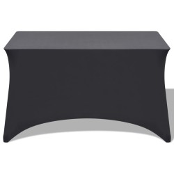 vidaXL Funda elástica para mesa 2 uds 120x60,5x74 antracita
