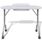 vidaXL Mesa de manicura plegable con ruedas blanco  