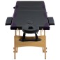 vidaXL Camilla de masaje plegable 3 zonas madera negro y morado vidaXL Camilla de masaje plegable 3 zonas madera negro y morado