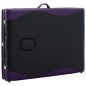 vidaXL Camilla de masaje plegable 3 zonas madera negro y morado vidaXL Camilla de masaje plegable 3 zonas madera negro y morado