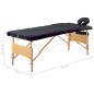 vidaXL Camilla de masaje plegable 3 zonas madera negro y morado vidaXL Camilla de masaje plegable 3 zonas madera negro y morado