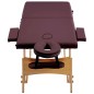 vidaXL Camilla de masaje plegable 2 zonas madera morado vino vidaXL Camilla de masaje plegable 2 zonas madera morado vino
