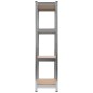 vidaXL Estantería 4 niveles 2 uds acero madera contrachapada plateado vidaXL Estantería 4 niveles 2 uds acero madera contrachapada plateado