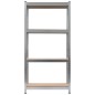 vidaXL Estantería 4 niveles 2 uds acero madera contrachapada plateado vidaXL Estantería 4 niveles 2 uds acero madera contrachapada plateado