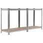 vidaXL Estantería 4 niveles 2 uds acero madera contrachapada plateado vidaXL Estantería 4 niveles 2 uds acero madera contrachapada plateado