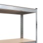 vidaXL Estantería 4 niveles 2 uds acero madera contrachapada plateado vidaXL Estantería 4 niveles 2 uds acero madera contrachapada plateado