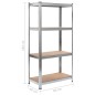 vidaXL Estantería 4 niveles 2 uds acero madera contrachapada plateado vidaXL Estantería 4 niveles 2 uds acero madera contrachapada plateado