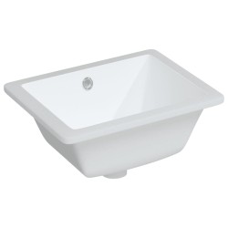 vidaXL Lavabo de baño rectangular cerámica blanco 39x30x18,5 cm