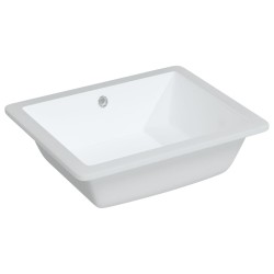 vidaXL Lavabo de baño rectangular cerámica blanco 50x40,5x18,5 cm