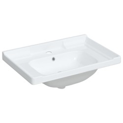 vidaXL Lavabo de baño rectangular cerámica blanco 71x48x23 cm