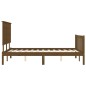 vidaXL Estructura de cama matrimonio con cabecero madera marrón miel