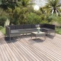 vidaXL Set de muebles de jardín 8 pzas y cojines ratán sintético gris vidaXL Set de muebles de jardín 8 pzas y cojines ratán sintético gris