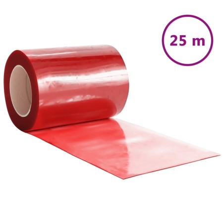 vidaXL Tira de cortina para puertas PVC rojo 300x2,6 mm 25 m