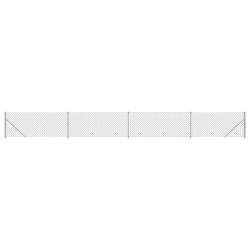 vidaXL Cerca de alambre con brida plateada 0,8x10 m
