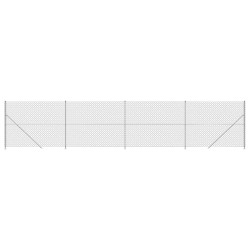 vidaXL Cerca de alambre con brida plateada 2,2x10 m