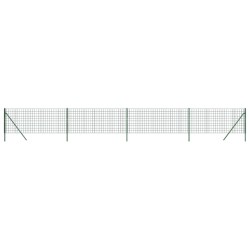 vidaXL Cerca de alambre de acero galvanizado verde 0,8x10 m