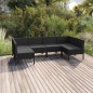 vidaXL Set de muebles de jardín 6 pzas y cojines ratán sintético negro vidaXL Set de muebles de jardín 6 pzas y cojines ratán sintético negro