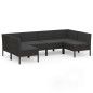 vidaXL Set de muebles de jardín 6 pzas y cojines ratán sintético negro vidaXL Set de muebles de jardín 6 pzas y cojines ratán sintético negro