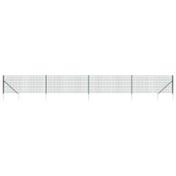vidaXL Cerca de alambre con pinchos de anclaje verde 1,1x10 m