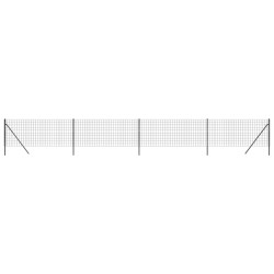 vidaXL Cerca de alambre de acero galvanizado gris antracita 1,1x10 m
