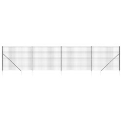 vidaXL Cerca de alambre con pinchos de anclaje gris antracita 1,4x10 m