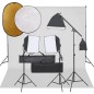 vidaXL Kit de estudio fotográfico con set de luces, fondo y reflector vidaXL Kit de estudio fotográfico con set de luces, fondo y reflector