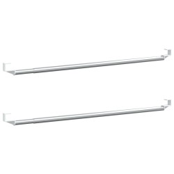 vidaXL Rieles de cortina 2 uds aluminio blanco y plateado 40-60 cm