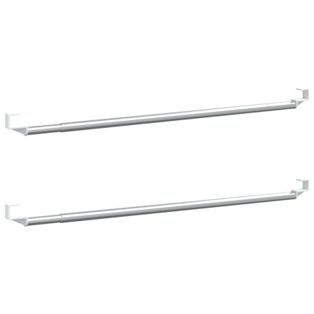 vidaXL Rieles de cortina 2 uds aluminio blanco y plateado 40-60 cm