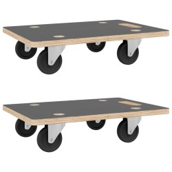 vidaXL Soportes con ruedas 2 uds rectangular 80x55x11,5 cm