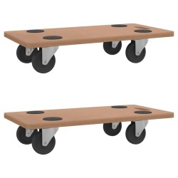 vidaXL Soportes con ruedas 2 uds madera de ingeniería rectangular