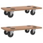 vidaXL Soportes con ruedas 2 uds madera de ingeniería rectangular vidaXL Soportes con ruedas 2 uds madera de ingeniería rectangular