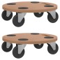 vidaXL Soportes con ruedas 2 uds madera de ingeniería redondo vidaXL Soportes con ruedas 2 uds madera de ingeniería redondo