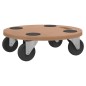 vidaXL Soportes con ruedas 2 uds madera de ingeniería redondo vidaXL Soportes con ruedas 2 uds madera de ingeniería redondo