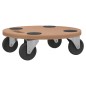 vidaXL Soportes con ruedas 2 uds madera de ingeniería redondo vidaXL Soportes con ruedas 2 uds madera de ingeniería redondo