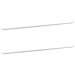 vidaXL Rieles de cortina 2 uds aluminio blanco y plateado 90-130 cm