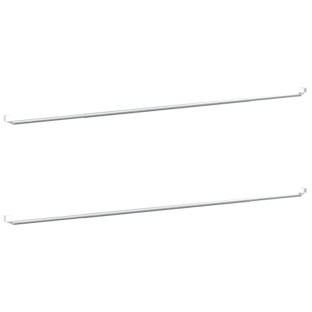 vidaXL Rieles de cortina 2 uds aluminio blanco y plateado 90-130 cm