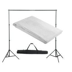 vidaXL Sistema de soporte de telón fondo 300x300 cm blanco