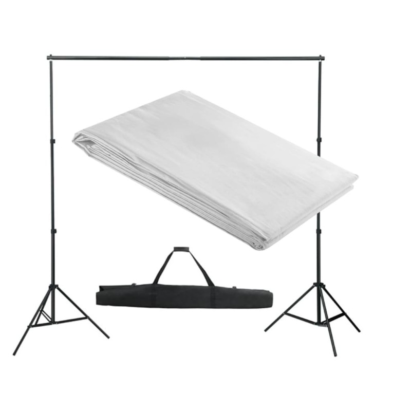 vidaXL Sistema de soporte de telón fondo 300x300 cm blanco vidaXL Sistema de soporte de telón fondo 300x300 cm blanco