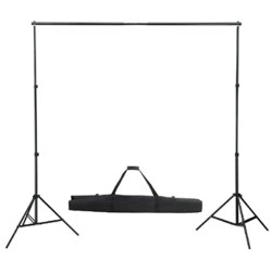 vidaXL Sistema de soporte de telón fondo 300x300 cm blanco
