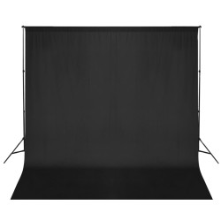 vidaXL Sistema de soporte de telón fondo fotográfico 600x300 cm negro