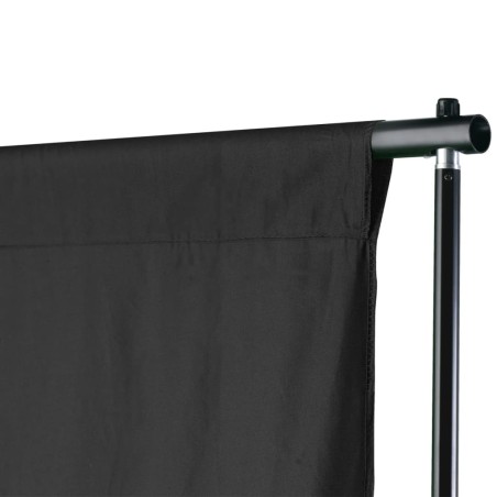 vidaXL Sistema de soporte de telón fondo fotográfico 600x300 cm negro