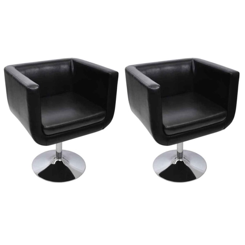 vidaXL Taburete de bar 2 unidades cuero artificial negro vidaXL Taburete de bar 2 unidades cuero artificial negro