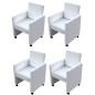 vidaXL Sillas de comedor 4 unidades cuero sintético blanco vidaXL Sillas de comedor 4 unidades cuero sintético blanco