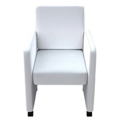  vidaXL Sillas de comedor 4 unidades cuero sintético blanco