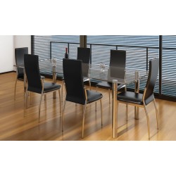 vidaXL Sillas de comedor 6 unidades cuero sintético negro