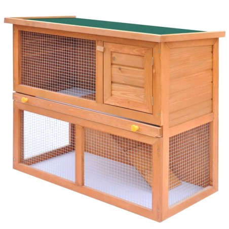 vidaXL Casa de animales pequeños jaula conejera 1 puerta madera   