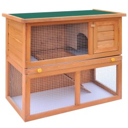 vidaXL Casa de animales pequeños jaula conejera 1 puerta madera   